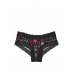 Трусики Чіки Victoria's Secret Pink Wink Lace-Trim Cheeky Panty, Чорні з бантами