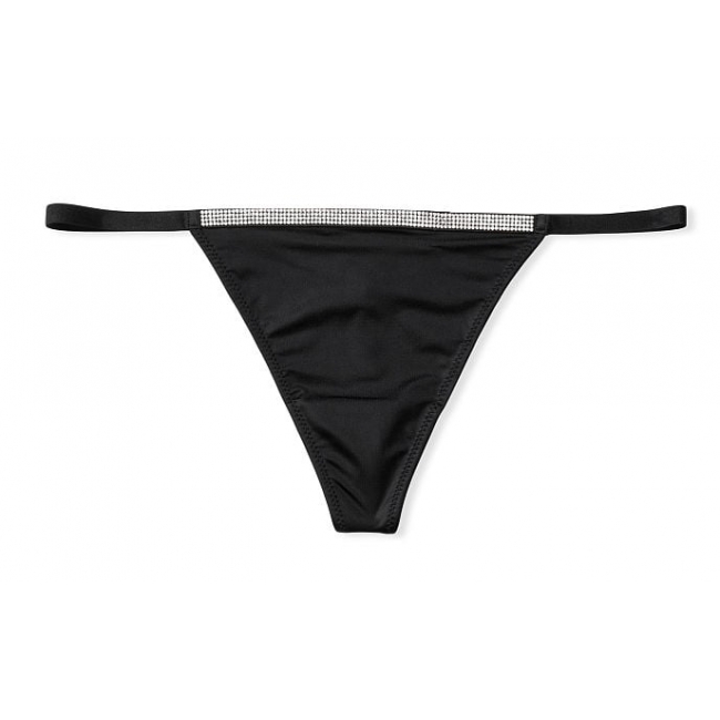 Трусики Зі Стразами Victoria's Secret Very Bombshell Shine V-string Panty, Чорні