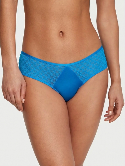 Трусики Чікі Victoria’s Secret Icon Lace Cheeky Panty, Яскраво-сині