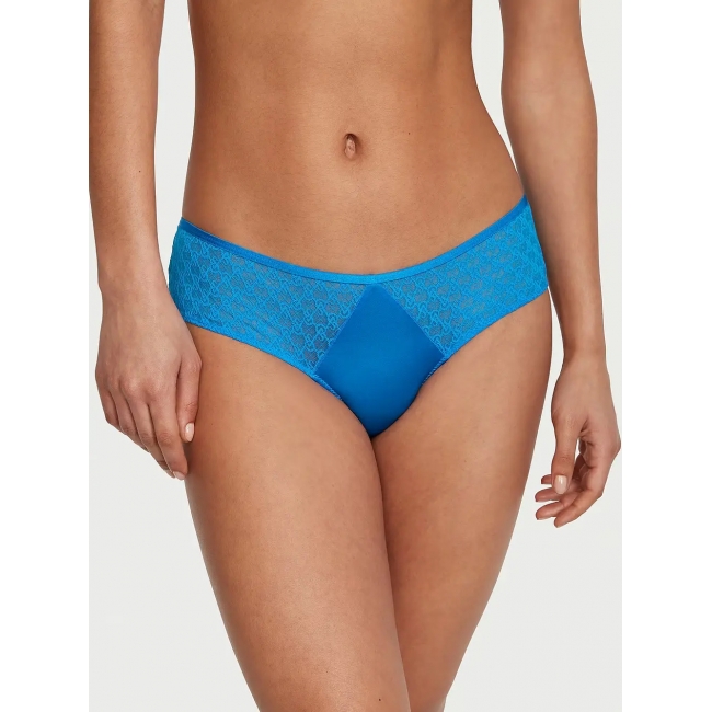 Трусики Чікі Victoria’s Secret Icon Lace Cheeky Panty, Яскраво-сині