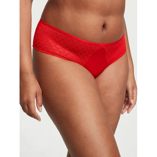 Трусики Чікі Victoria’s Secret Icon Lace Cheeky Panty, Червоні