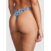 Трусики стрінги Victoria's Secret PINK Logo Cotton Shine High-Leg Thong Panty, Harbor Blue