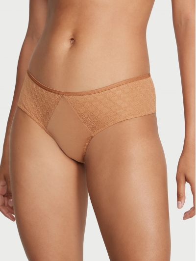 Трусики Чікі Victoria’s Secret Icon Lace Cheeky Panty, Toffee