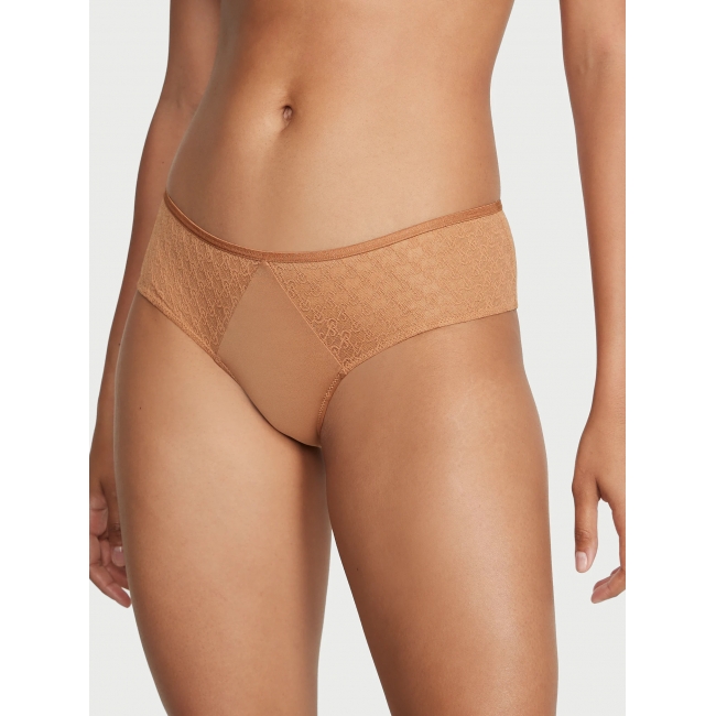 Трусики Чікі Victoria’s Secret Icon Lace Cheeky Panty, Toffee