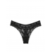 Трусики Victoria's Secret Mesh Lace-Trim High-Leg Thong Panty, Black Bows