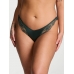 Трусики Стрінги Victoria’s Secret Lace-Trim High-Leg Thong Panty, Темно-зелені