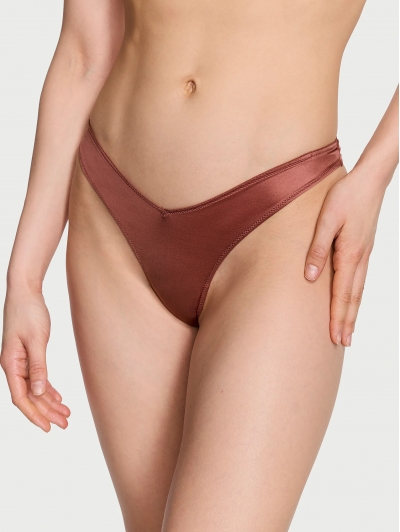 Трусики Стрінги Victoria’s Secret Strappy Back High-Leg Thong Panty, Коричневі