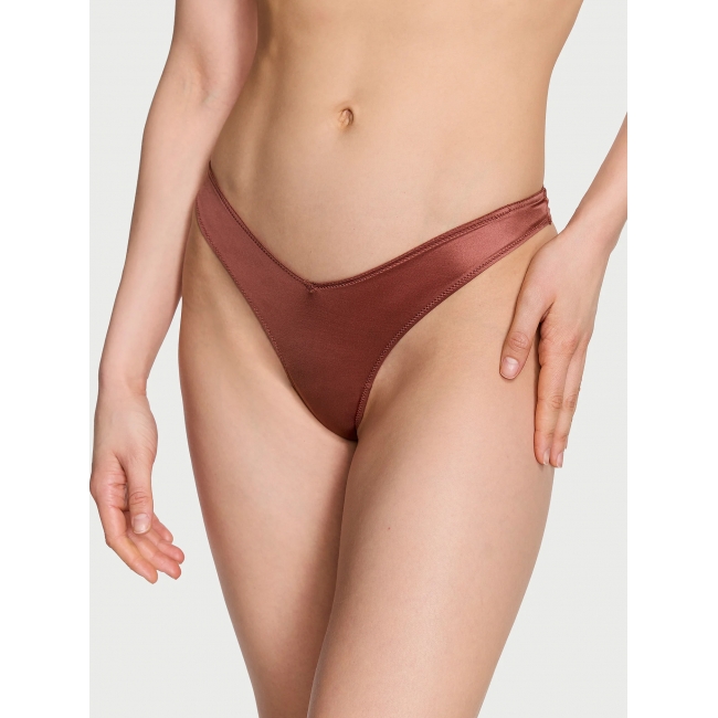 Трусики Стрінги Victoria’s Secret Strappy Back High-Leg Thong Panty, Коричневі