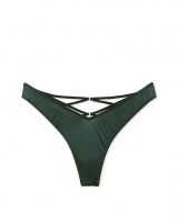 Трусики Стрінги Victoria’s Secret Strappy Back High-Leg Thong Panty, Темно-зелені