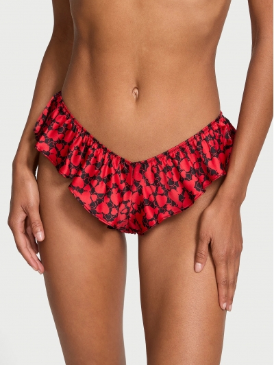 Трусики Чіки Victoria’s Secret Satin Flutter Cheeky Panty, Black 