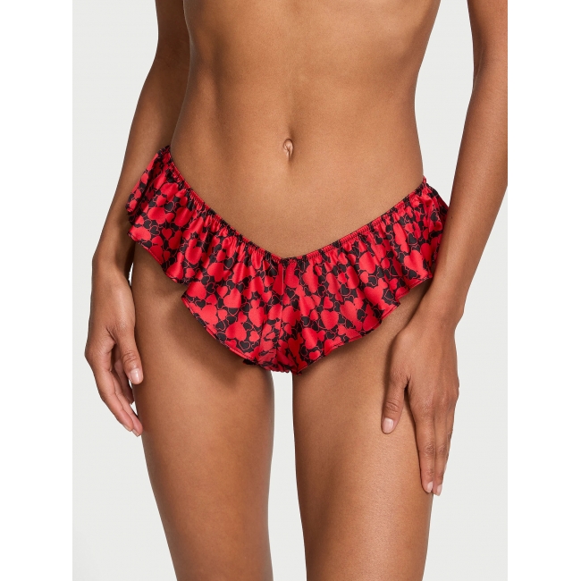 Трусики Чіки Victoria’s Secret Satin Flutter Cheeky Panty, Black 