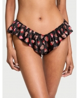 Трусики Чіки Victoria’s Secret Satin Flutter Cheeky Panty, Black Chocolates