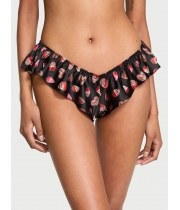Трусики Чіки Victoria’s Secret Satin Flutter Cheeky Panty, Black Chocolates