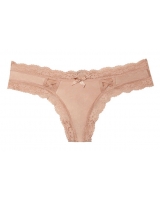 Трусики Стрінги Victoria's Secret Lace-up Thong Panty, Бежеві