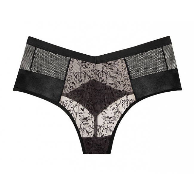 АЖУРНІ ТРУСИКИ Floral Lace & Mesh High-waist Tong Panty