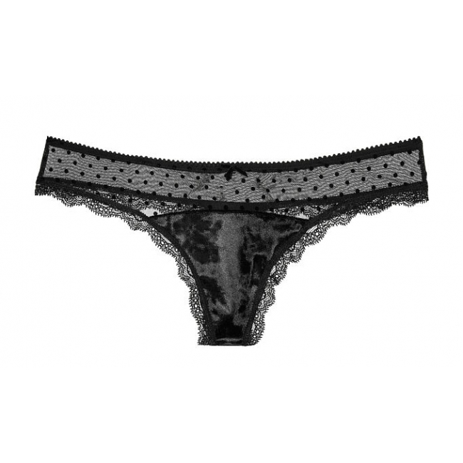 Оксамитові трусики Pom-pom Thong Panty