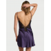 Пеньюар Victoria’s Secret Satin & Rose Lace Mini Slip, Фіолетовий