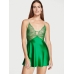 Пеньюар Victoria’s Secret Shine Rope Strap Satin Slip, Verdant Green