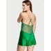 Пеньюар Victoria’s Secret Shine Rope Strap Satin Slip, Verdant Green