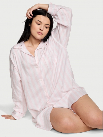 Нічна Сорочка Victoria’s Secret Modal-Cotton Sleepshirt, Рожева смужка