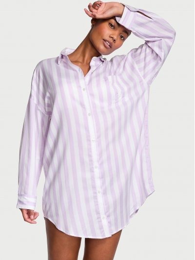 Нічна Сорочка Victoria’s Secret Modal-Cotton Sleepshirt, Бузкова смужка