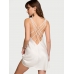 Пеньюар Victoria’s Secret Scattered Shine Strap Satin Strappy-Back Slip, Білий