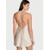 Пеньюар Victoria’s Secret Scattered Shine Strap Satin Strappy-Back Slip, Classic Sandstone