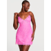 Пеньюар Victoria’s Secret Shine Strap Lace Slip, Яскраво-рожевий