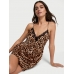 Пеньюар Victoria’s Secret Satin & Rose Lace Mini Slip, Леопардова