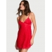Пеньюар Victoria’s Secret Twinkle Strap Lace Mini Slip Dress, Червоний
