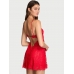 Пеньюар Victoria’s Secret Twinkle Strap Lace Mini Slip Dress, Червоний