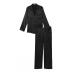 Піжама Люкс Сатин Victoria’s Secret Dew Drop Satin Long Pajama Set, чорна