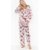 Атласна Піжама Victoria's Secret Long PJ Set, Pink Floral Stripe