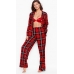 Піжама Victoria's Secret Cotton Printed Flannel Long PJ Set, Червона в клітку