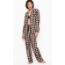 Піжама Victoria's Secret Cotton Printed Flannel Long PJ Set, Бежева в клітку