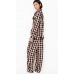 Піжама Victoria's Secret Cotton Printed Flannel Long PJ Set, Бежева в клітку