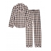 Піжама Victoria's Secret Cotton Printed Flannel Long PJ Set, Бежева в клітку