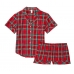 Піжама Victoria's Secret Flannel Boxer PJ, Red/Green Plaid