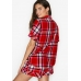 Піжама Victoria's Secret Flannel Boxer PJ, Pink Plaid