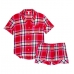 Піжама Victoria's Secret Flannel Boxer PJ, Pink Plaid