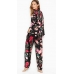 Атласна Піжама Victoria's Secret Long PJ Set, Black Floral