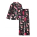 Атласна Піжама Victoria's Secret Long PJ Set, Black Floral