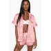 Атласна Піжама Victoria's Secret Satin Short PJ Set, Pink Leopard Print