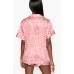 Атласна Піжама Victoria's Secret Satin Short PJ Set, Pink Leopard Print