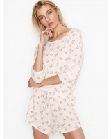 Піжама Victoria's Secret Cozy Knit Short PJ Set, White Stars