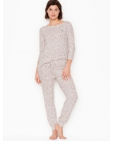 Піжама Victoria's Secret Cozy Jogger PJ Set, White Leopard Print
