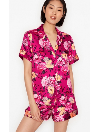 Атласна Піжама Victoria Secret Satin Short PJ Set, Bright Flowers