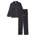 Атласна Піжама Victoria's Secret Long PJ Set, Black Hearts