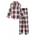 Піжама Victoria's Secret Flannel Long PJ Set, Різнокольорова Клітина