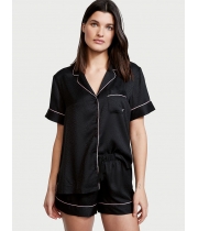 Атласна Піжама Victoria's Secret Satin Short PJ Set, Stripe and Flowers